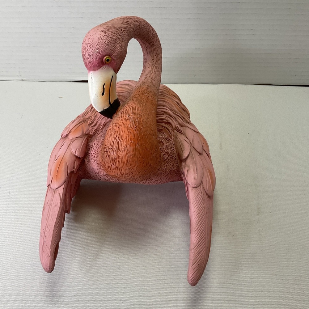 Flamingo Toilet Paper Holder Resin Rare Pink Tropical Beach Decor Missing Roller